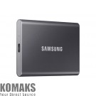 Външен SSD Samsung Portable SSD T7 2TB, USB 3.2, Read 1050 MB/s Write 1000 MB/s, Titan Gray