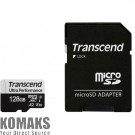 Memory card TRANSCEND 128GB microSD w/ adapter UHS-I U3 A2 Ultra Performance