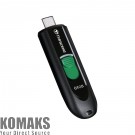 USB Флаш памет Transcend 64GB, USB3.2, Pen Drive, Type-C, Capless, Black