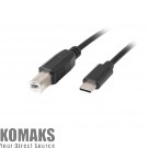Cable Lanberg USB-C (M) -> USB-B (M) 2.0 ferrite cable 1.8m, black