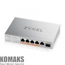 Network switch ZyXEL XMG-105 5 Ports 2,5G + 1 SFP+, 4 ports 70W total PoE++ Desktop MultiGig unmanaged Switch