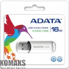 USB flash memory ADATA 16 GB, USB 2.0, 480 Mbps, White