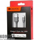 Cable CANYON USB to Lightning, Charge, USB Type A 4-pin, 0.96 m, Dark grey