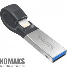 USB flash memory SANDISK 16 GB, USB 3.0/Lightning, 5 Gbps, Metal/Black