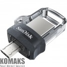 USB flash memory SanDisk Ultra Dual Drive m3.0 32GB Gray & Silver 32 GB, USB 3.0/microUSB, 5 Gbps