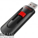USB flash memory SANDISK 128 GB, USB 2.0, 480 Mbps, Black/Red