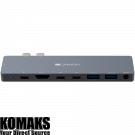Hub USB CANYON hub DS-8 8in1 Thunderbolt 4k Space Grey