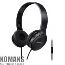 Headset PANASONIC light stereo headphones with earbuds, microphone, black 