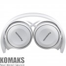Headset PANASONIC light stereo headphones with earbuds, microphone, white 